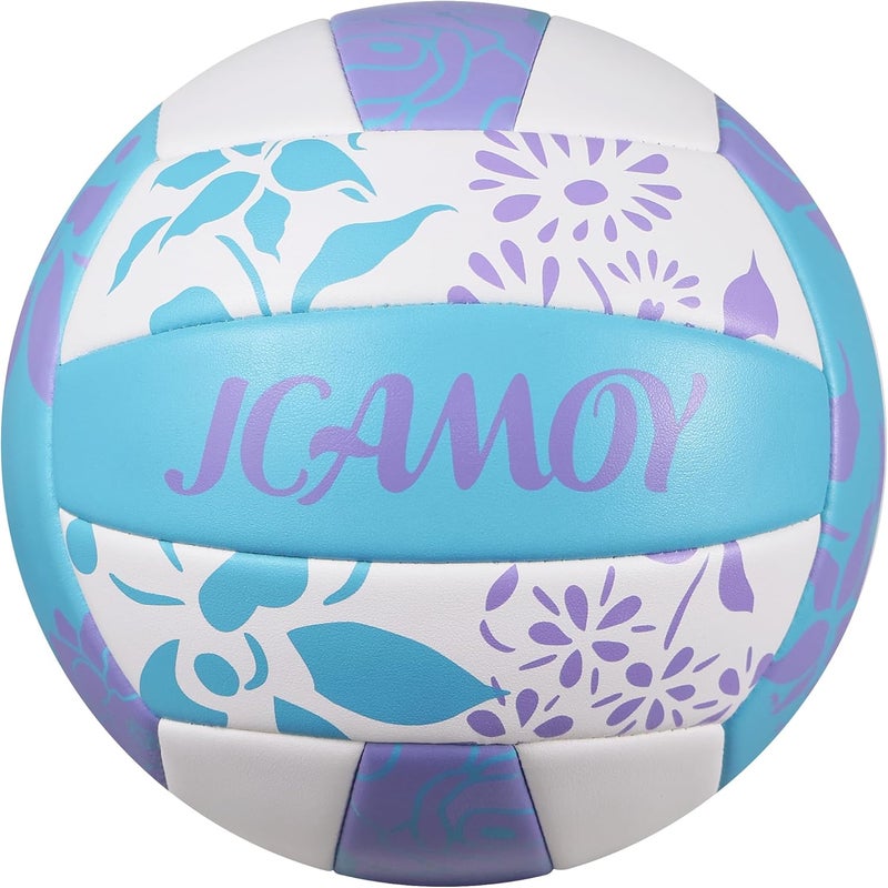 JCAMOY كرة طائرة حجم 5 - جلد PU فاخر، متين للغاية وناعم للمس للشباب والبالغين، مثالي للتدريب على الرياضات الداخلية والخارجية والشاطئية - Image 1